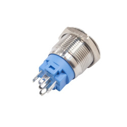 WD19A-P1Z-EC 19mm Flat Self-Locking Metal Push Button with Illuminated Led Mark - White - 2