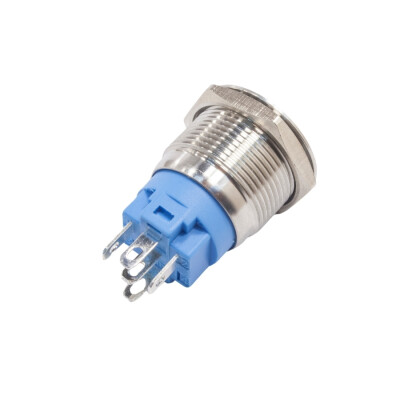WD19A-P1Z-EC 19mm Flat Self-Locking Metal Push Button with Illuminated Led Mark - White - 2