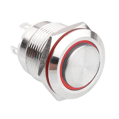 WD19H-G1-E 19mm Çıkık Yaylı Işıklı Metal Buton - Kırmızı - 1