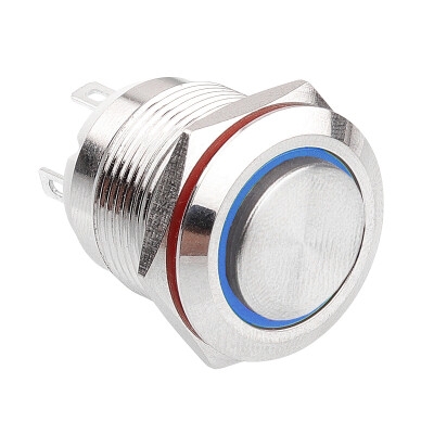 WD19H-G1-E 19mm Çıkık Yaylı Işıklı Metal Buton - Mavi - 1