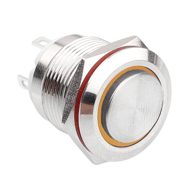 WD19H-G1-E 19mm Çıkık Yaylı Işıklı Metal Buton - Sarı - 1