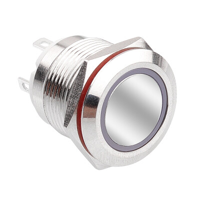 WD19H-P1-E 19mm Düz Yaylı Işıklı Metal Buton - Beyaz - 1