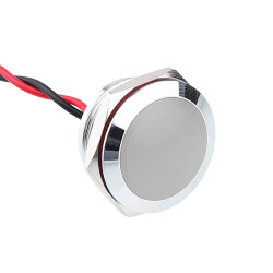 WD19L-P2 19mm 12-24V Kablolu Metal Sinyal Lambası - Beyaz