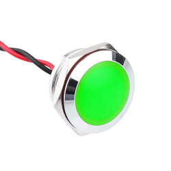 WD19L-P2 19mm 12-24V Metal Signal Lamp - Green