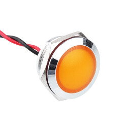 WD19L-P2 19mm 12-24V Metal Signal Lamp - Yellow