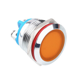 WD19L-P0 19mm 12-24V Metal Signal Lamp - Yellow
