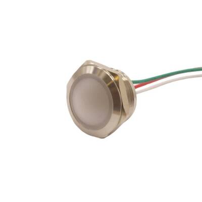 WD19L-P2/RGY+ 19mm 12-24V Metal Signal Lamp - 3 Renk Anode - 1