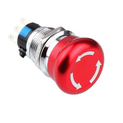 WD19M-Q1 19mm Metal Emergency Stop Button - 1