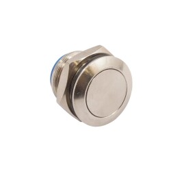 19mm Flat Momentary Metal Button - AV09C703