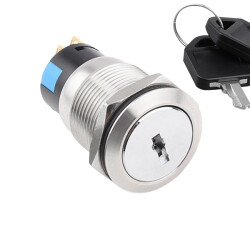 WD19Y-P1 19mm Keyed Latch Button 2NO+2NC