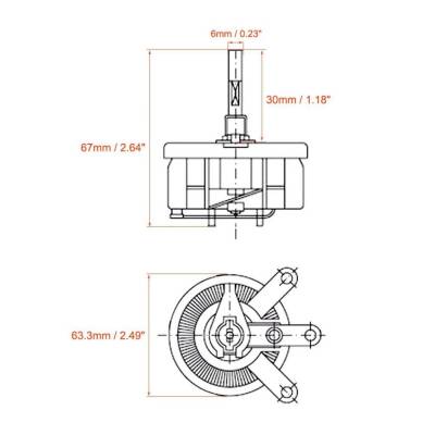 1R 50W BC1 Rheostat Resistor - Potentiometer - 3