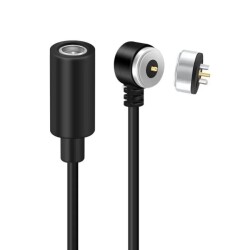 2-Pin 10mm 90C Kablolu Pogo Pin Manyetik Konnektör Takımı - DC Soketli