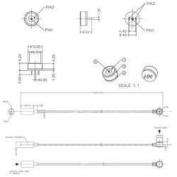2-Pin 10mm 90C Kablolu Pogo Pin Manyetik Konnektör Takımı - DC Soketli - 2