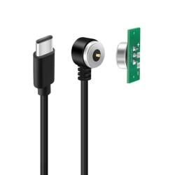 2-Pin 10mm 90C Wired PCB Pogo Pin Magnetic Connector Set - Type-C Socket