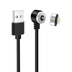 2-Pin 10mm 90C Wired Pogo Pin Magnetic Connector Set - USB Socket