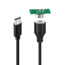 2-Pin 10mm Wired PCB Pogo Pin Magnetic Connector Set - Type-C Socket
