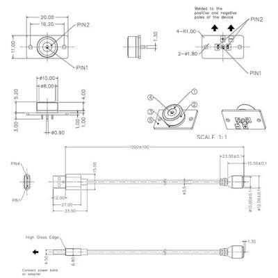 2-Pin 10mm Wired PCB Pogo Pin Magnetic Connector Set - USB Socket - 2