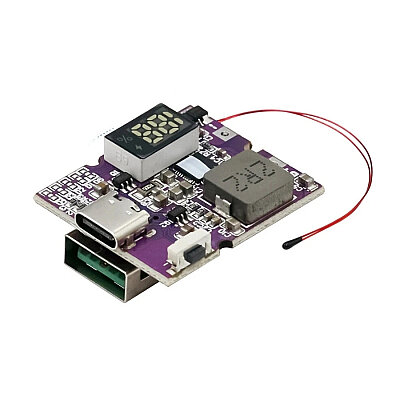 22.5W Type-C Li-ion 18650 Battery Charging Circuit - Power Bank Module with USB Output - 1