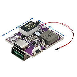 22.5W Type-C Li-ion 18650 Battery Charging Circuit - Power Bank Module with USB Output - 2