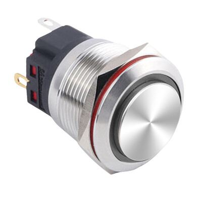 WD22B-G1-E 22mm Bulge Momentary Illuminated Metal Button - White - 1