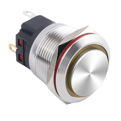 WD22B-G1Z-E 22mm Çıkık Anahtarlı Işıklı Metal Buton - Sarı - 1