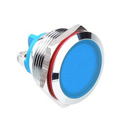 WD22L-P0 22mm 12-24V Metal Signal Lamp - Blue