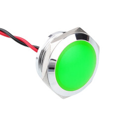 WD22L-P2 22mm 12-24V Metal Signal Lamp - Green