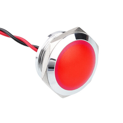 WD22L-P2 22mm 12-24V Metal Signal Lamp - Red - 1