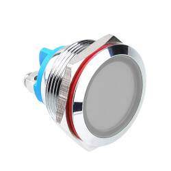 WD22L-P0 22mm 12-24V Metal Signal Lamp - White