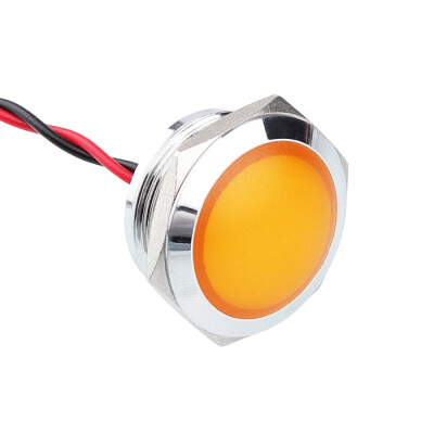 WD22L-P2 22mm 12-24V Metal Signal Lamp - Yellow - 1