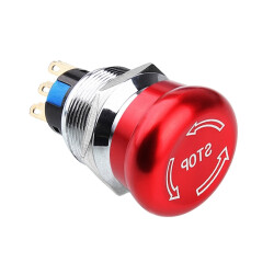 WD22M-Q1 22mm Metal Emergency Stop Button 2NO+2NC - With Logo