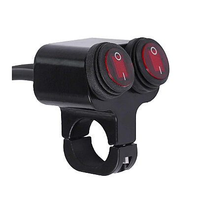 22mm 12V Su Geçirmez Motosiklet Gidon Anahtarı - Çiftli Kırmızı - 1