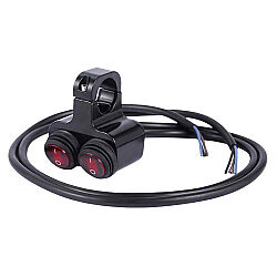 22mm 12V Su Geçirmez Motosiklet Gidon Anahtarı - Çiftli Kırmızı - 2