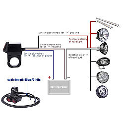 22mm 12V Su Geçirmez Motosiklet Gidon Anahtarı - Çiftli Kırmızı - 3