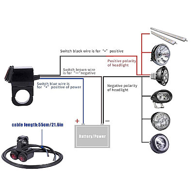 22mm 12V Su Geçirmez Motosiklet Gidon Anahtarı - Çiftli Kırmızı - 3