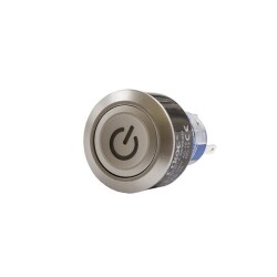 22mm 24V Yellow Power Icon Spring Button