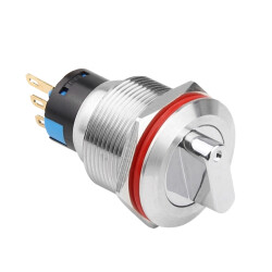 WD22X-P1 22mm Anahtarlı Mandal Buton 1NO+1NC