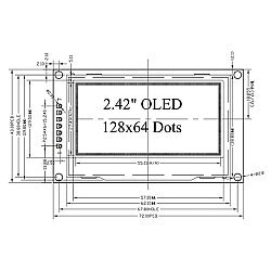 2.42'' 128x64 SSD1309 OLED LCD Ekran - Yeşil - 4