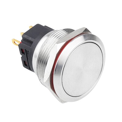 WD25B-P1Z 25mm Flat Self Locking Metal Button - 1
