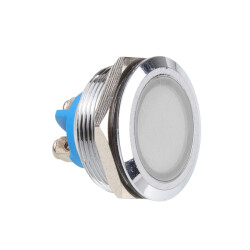 WD25L-P0 25mm 12-24V Metal Signal Lamp - White