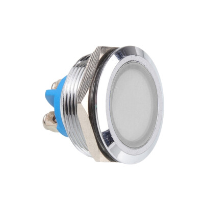 WD25L-P0 25mm 12-24V Metal Signal Lamp - White - 1