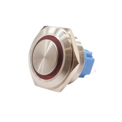 WD28B-G1Z-E 28mm Çıkık Anahtarlı Işıklı Metal Buton - Kırmızı - 2