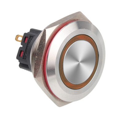 WD28B-P1Z-E 28mm Düz Anahtarlı Işıklı Metal Buton - Sarı - 1