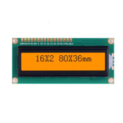 2X16 Lcd Display Sol Üst Turuncu - SMR1602A