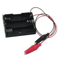 3 AA Battery Holders - With Crocodile Cable