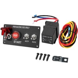 3-Gang ON-OFF Toggle Switch Panel with Engine Start Button - 1