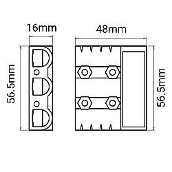 3-Pin 50A 600V Anderson Power Akü Soketi - Gri - 2