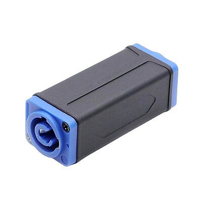 3-Pin Female-to-Female PowerCon Coupler - Blue-Blue - 1