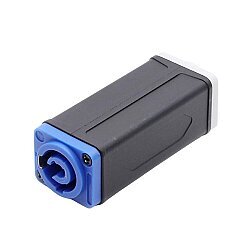 3-Pin Female-to-Male PowerCon Interconnect Adapter - Blue/White - 1