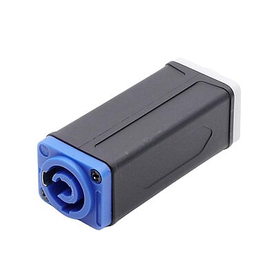 3-Pin Female-to-Male PowerCon Interconnect Adapter - Blue/White - 1